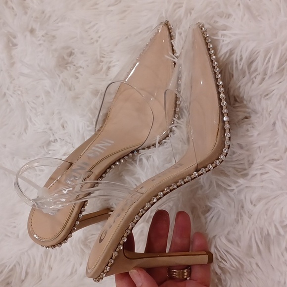 NEW Gianni Binni Clear PVC & Rhinestone Embellishments Strappy High Heels SZ 7 - Picture 4 of 13